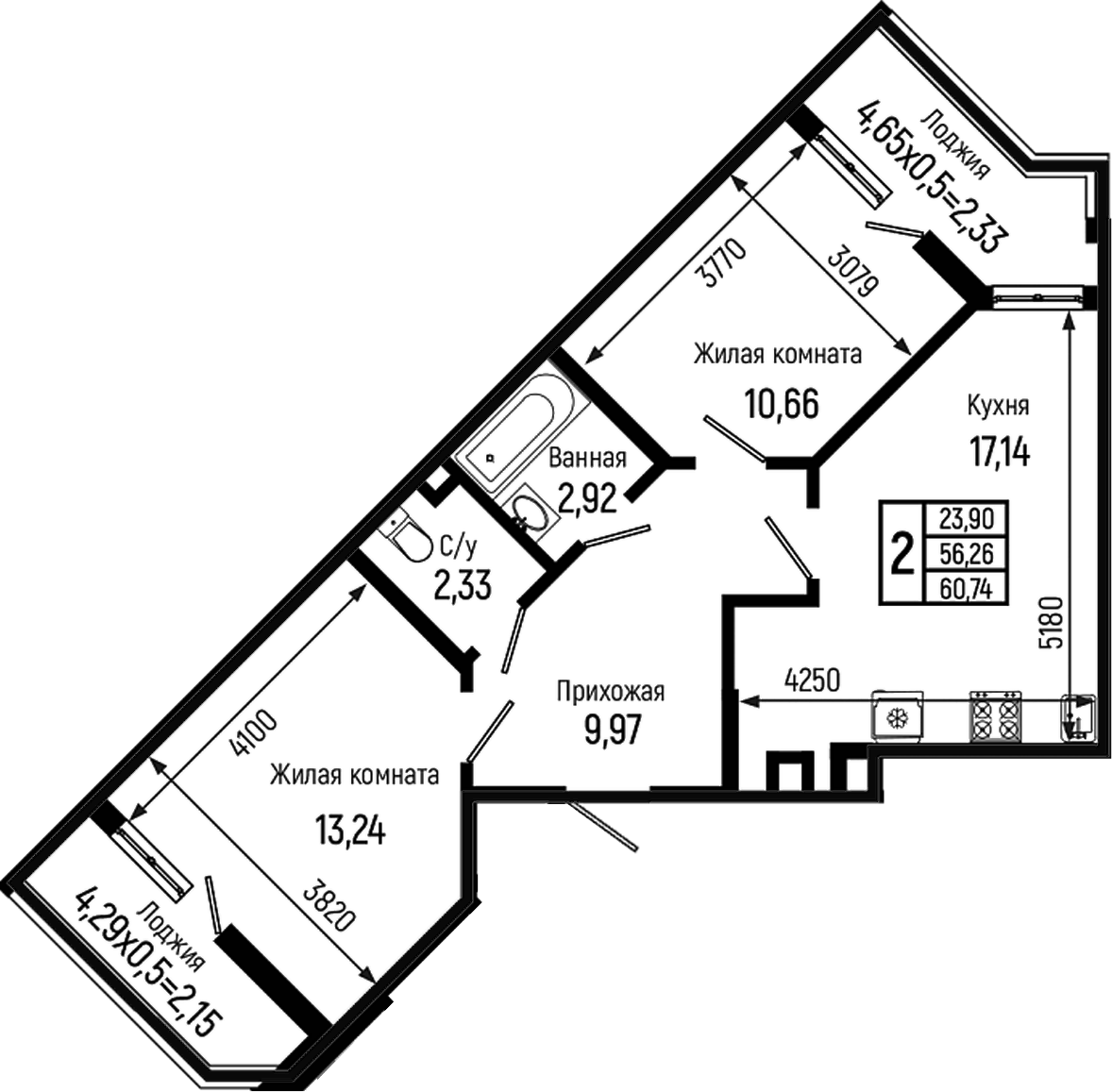 3-комн. Ботаника Хиллс