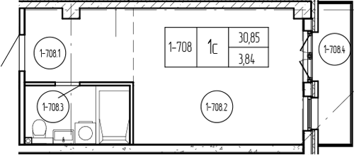 Студия, 30.85 м², 6/9 этаж, ЖК «Лучи»