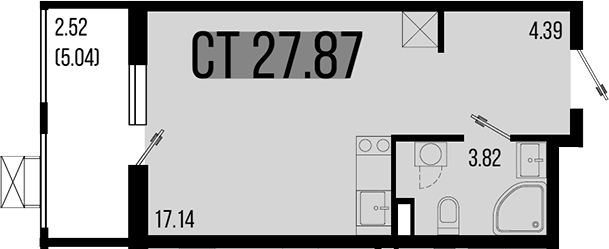 Продается 1-комн. квартира, 25.35 м²