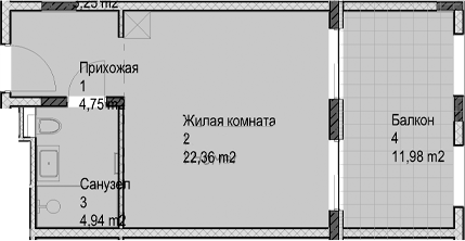 Студия, 32 м², 4/6 этаж, ЖК «Гостиничный комплекс Николай 1»