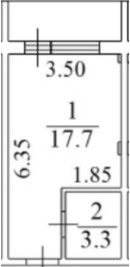 Объект, 25.6 м², 4/6 этаж, ЖК «Апарт-отель Ласка»