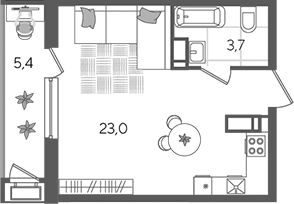 Продается 1-комн. квартира, 26.7 м²