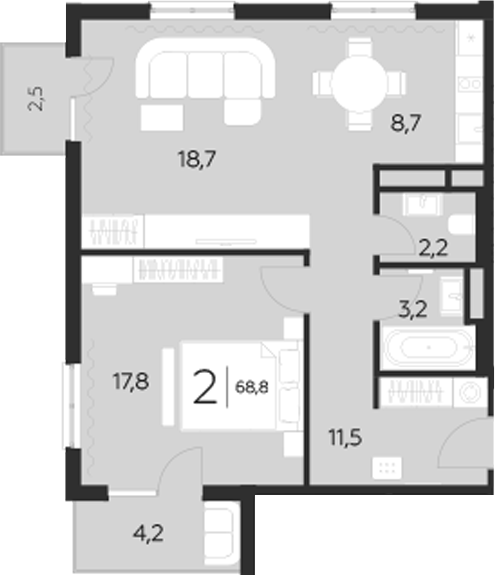 1-комн. LeePrime Residences Polyana Sochi