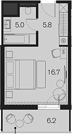 Студия, 27.5 м², 4/4 этаж, ЖК «Benefit Sky Breeze Sochi»