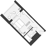 Студия, 21.2 м², 4/6 этаж, ЖК «Палаццо Де Агой»