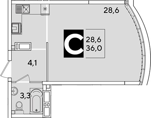 Продается 1-комн. квартира, 36 м²