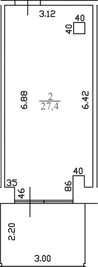 Студия, 27.4 м², 1/4 этаж, ЖК «White Village»
