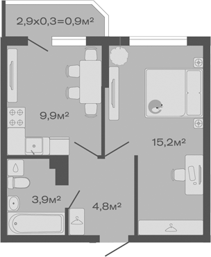 Продается 1-комн. квартира, 33.8 м²