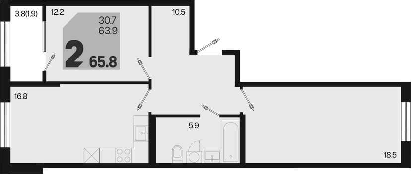 Продается 3-комн. квартира, 63.9 м²