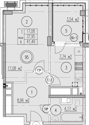 1-комн., 37.95 м², 7/10 этаж, ЖК «Agoy Park Residence by Lavicon»