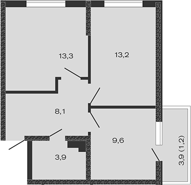 Продается 2-комн. квартира, 48.1 м²