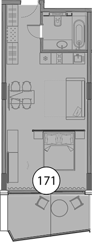 Студия, 51.4 м², 6/9 этаж, ЖК «Гостиничный комплекс Поляна Пик»