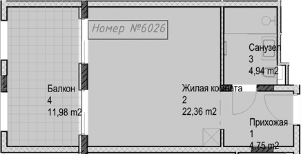 Студия, 32 м², 6/6 этаж, ЖК «Гостиничный комплекс Николай 1»