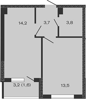 2-комн., 35.2 м², 1/4 этаж, ЖК «Дзенпарк»