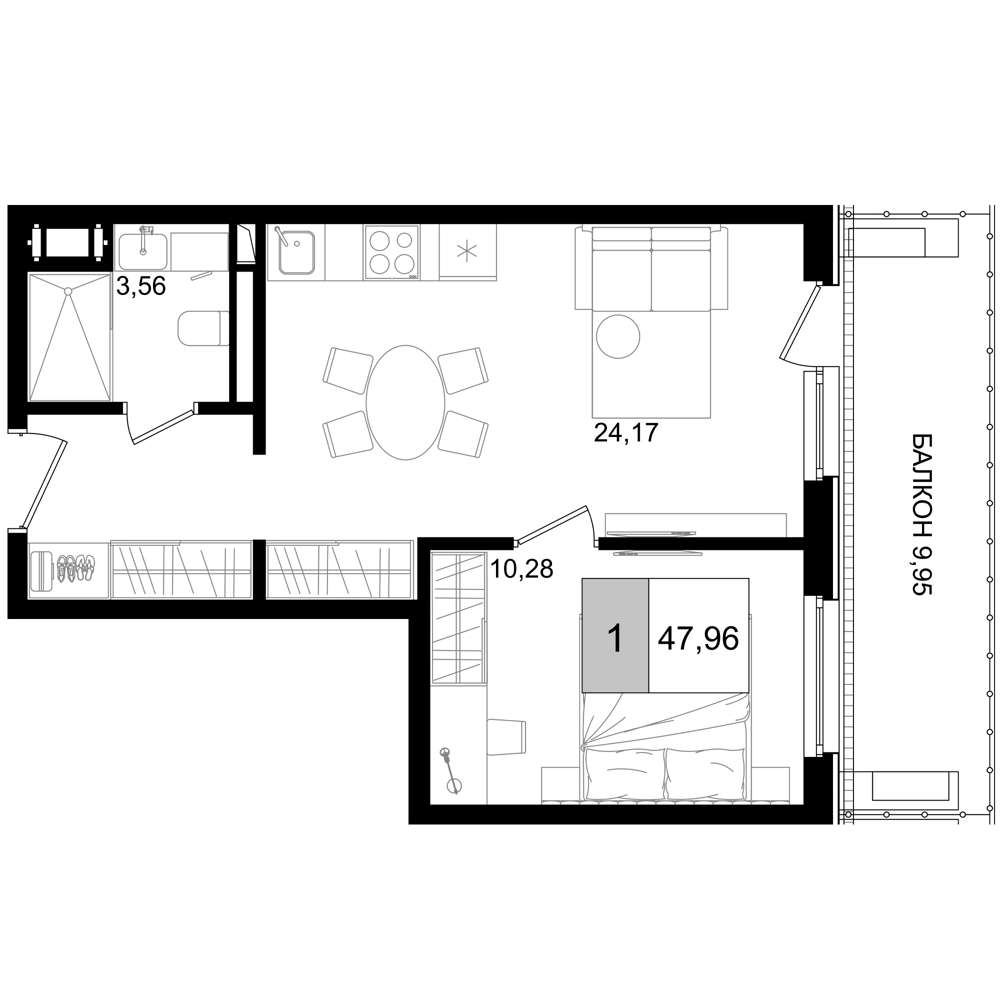 Продается 2-комн. квартира, 38.01 м²
