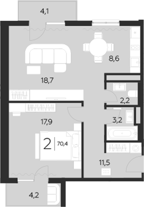 2-комн. LeePrime Residences Polyana Sochi