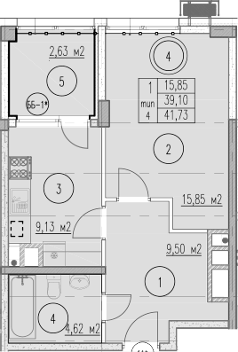 1-комн., 39.1 м², 1/10 этаж, ЖК «Agoy Park Residence by Lavicon»