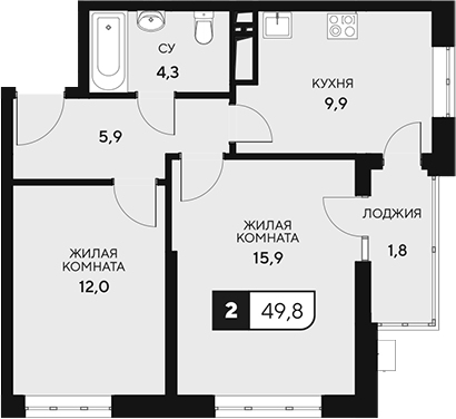Продается 2-комн. квартира, 48 м²