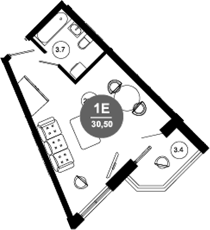 Студия, 27.1 м², 4/10 этаж, ЖК «Гостиничный комплекс GREENMONT»