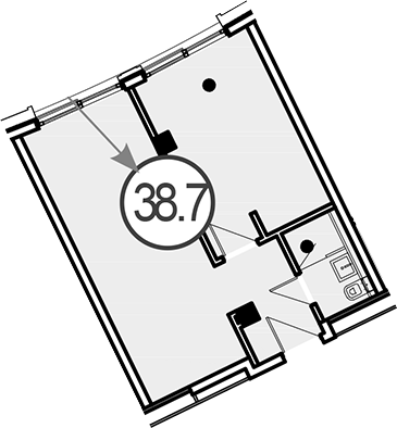 Объект, 38.7 м², 4/4 этаж, ЖК «Гостиничный комплекс GRAND CASCADE»