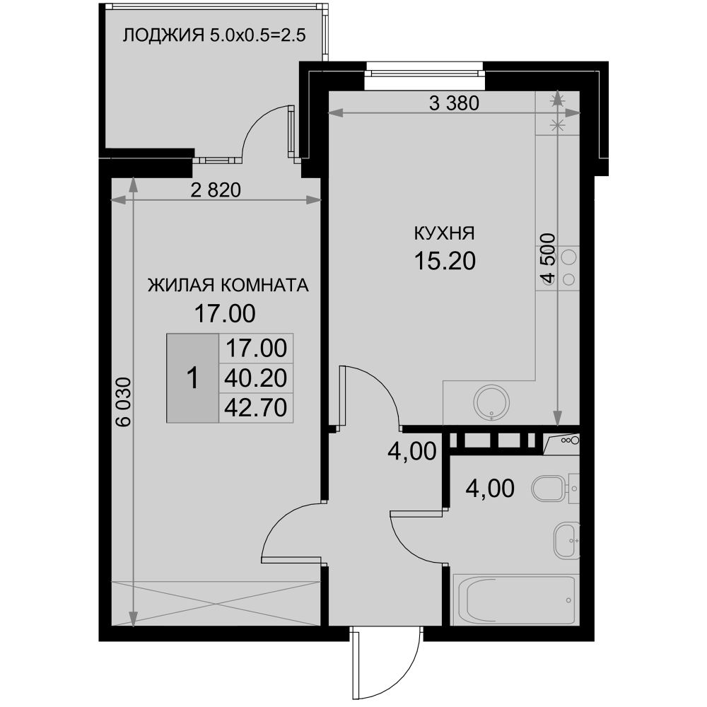 Продается 2-комн. квартира, 40.2 м²