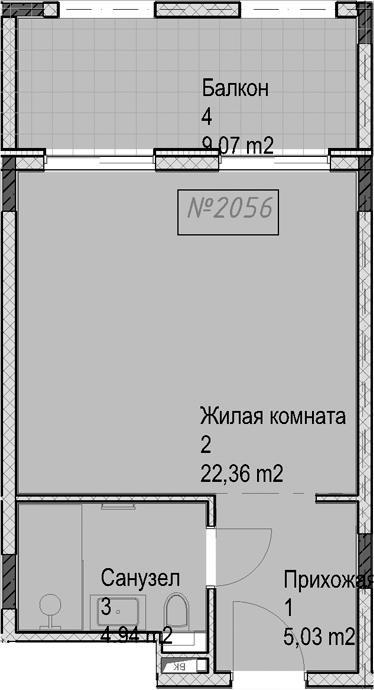 Продается 1-комн. квартира, 32.33 м²