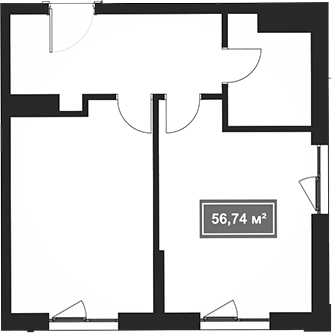 Объект, 56.74 м², 2/8 этаж, ЖК «Гостиничный комплекс Marine Garden 4»
