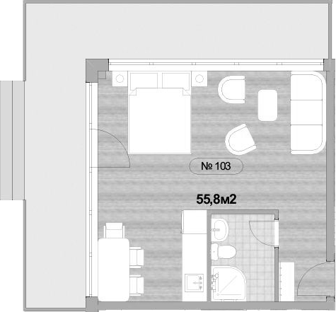 Объект, 35.5 м², 1/3 этаж, ЖК «Апартаментный комплекс Мореин»