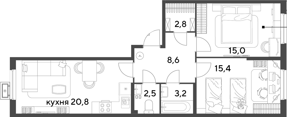 Продается 3-комн. квартира, 68.3 м²