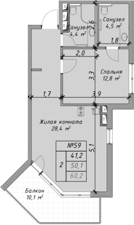 2-комн. Оазис Азова