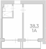 Объект, 38.3 м², 3/4 этаж, ЖК «Комплекс Luciano»