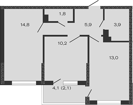 Продается 2-комн. квартира, 49.6 м²