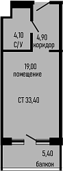 Студия, 28 м², 4/8 этаж, ЖК «Курортный отель Алеан Селект Агой»