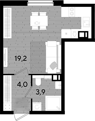 Студия, 27.1 м², 6/16 этаж, ЖК «DОГМА ПАРК»