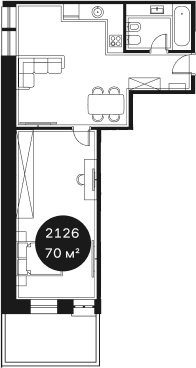Объект, 69.77 м², 2/4 этаж, ЖК «Резиденция Волна»