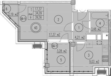 1-комн., 36.63 м², 7/10 этаж, ЖК «Agoy Park Residence by Lavicon»