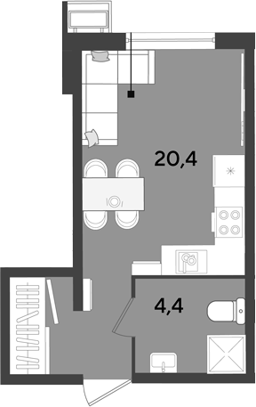 Продается 1-комн. квартира, 24.8 м²