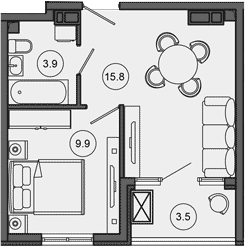 Продается 2-комн. квартира, 29.6 м²