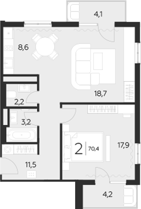 2-комн. LeePrime Residences Polyana Sochi