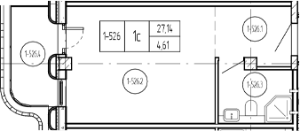 Студия, 27.62 м², 5/9 этаж, ЖК «Лучи»