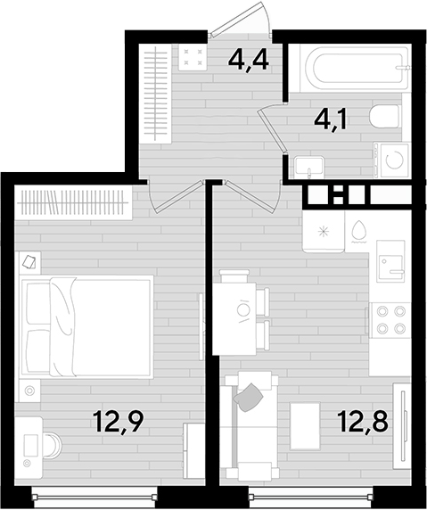 Продается 1-комн. квартира, 34.2 м²