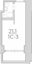 Студия, 21.1 м², 2/4 этаж, ЖК «Комплекс Luciano»