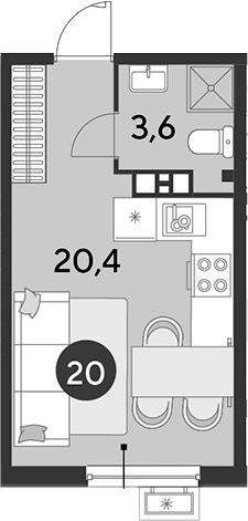 Продается 1-комн. квартира, 24 м²