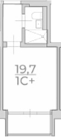 Студия, 19.7 м², 4/4 этаж, ЖК «Комплекс Luciano»