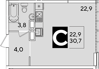 Продается 1-комн. квартира, 30.7 м²