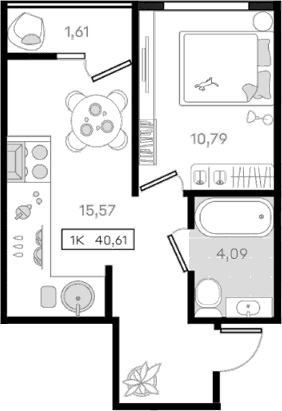 Продается 1-комн. квартира, 39 м²
