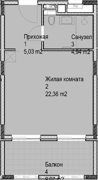 Продается 1-комн. квартира, 32.3 м²