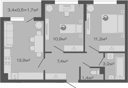 Продается 2-комн. квартира, 48 м²