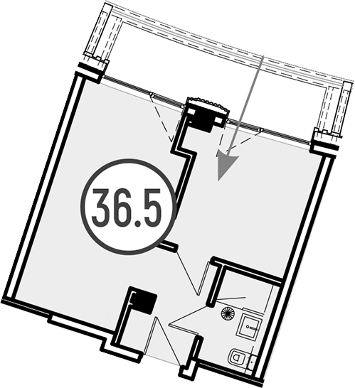 Объект, 36.5 м², 1/4 этаж, ЖК «Гостиничный комплекс GRAND CASCADE»