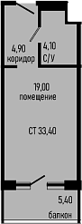 Студия, 28 м², 5/8 этаж, ЖК «Курортный отель Алеан Селект Агой»